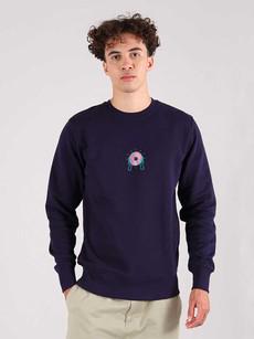 Disco Cult Embroidered Mens Sweatshirt, Organic Cotton, in Navy via blondegonerogue