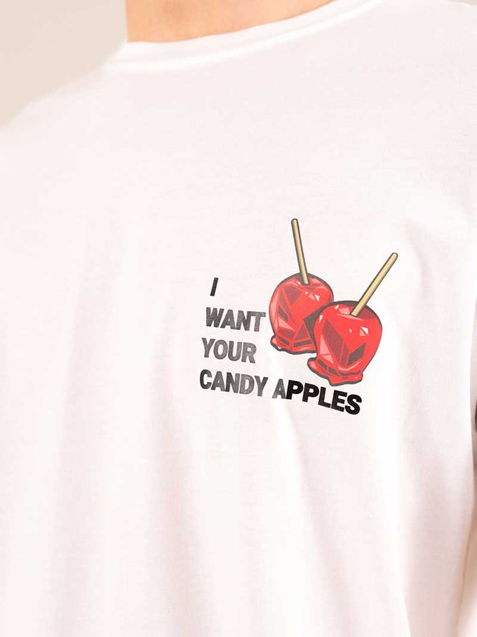 Candy Apples Mens Tee, Organic Cotton, in White from blondegonerogue