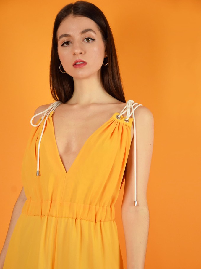 Eternal Summer Jumpsuit, Upcycled Polyester, in Yellow from blondegonerogue