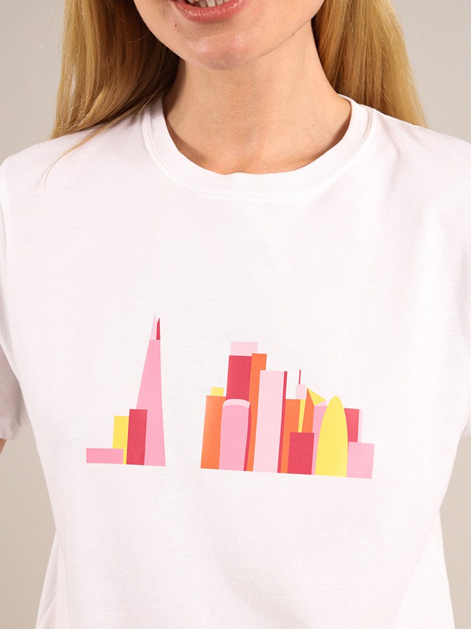 London Skyline Tee, Organic Cotton, in White from blondegonerogue