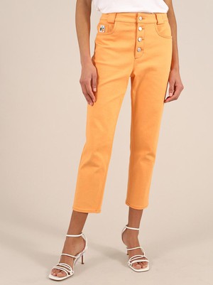 Rogue Crop Leg Jeans, Organic Cotton, in Peach Orange from blondegonerogue