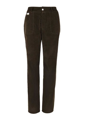 Straight Corduroy Trousers, Upcycled Cotton, in Brown from blondegonerogue