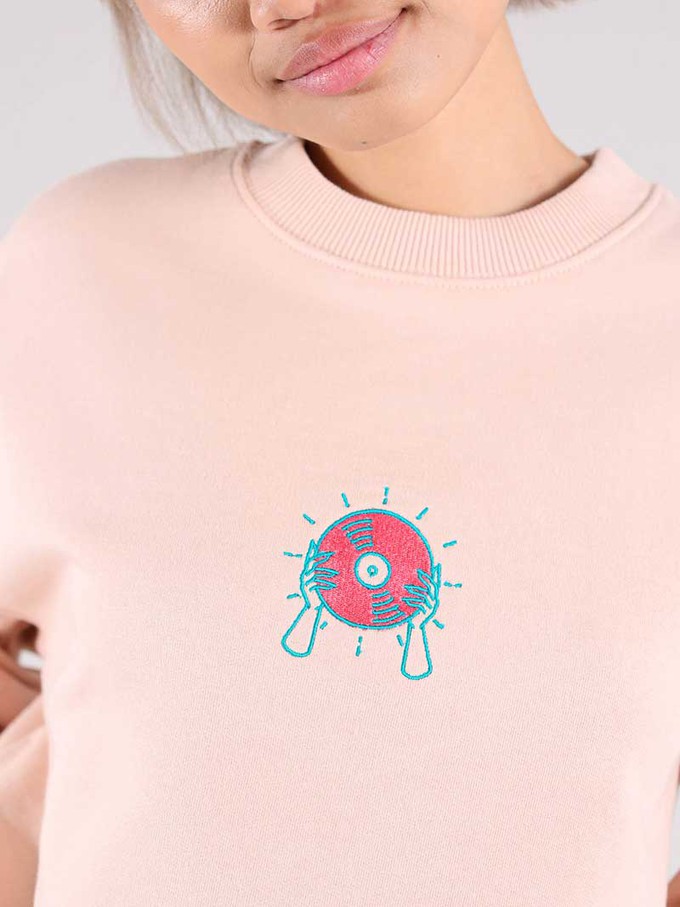 Disco Cult Embroidered Sweatshirt, Organic Cotton, in Pink from blondegonerogue