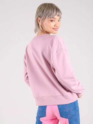 Disco Demolition Embroidered Sweatshirt, Organic Cotton, in Ash Pink from blondegonerogue