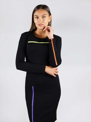 Wicked Zipper Midi Dress, BCI Cotton, in Black from blondegonerogue