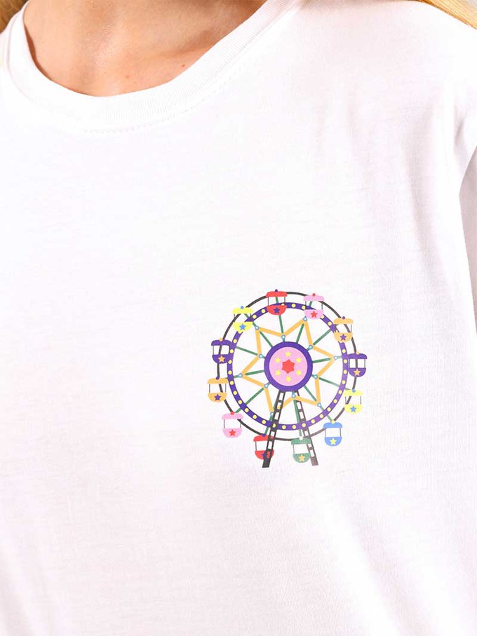 Ferris Wheel Tee, Organic Cotton, in White from blondegonerogue