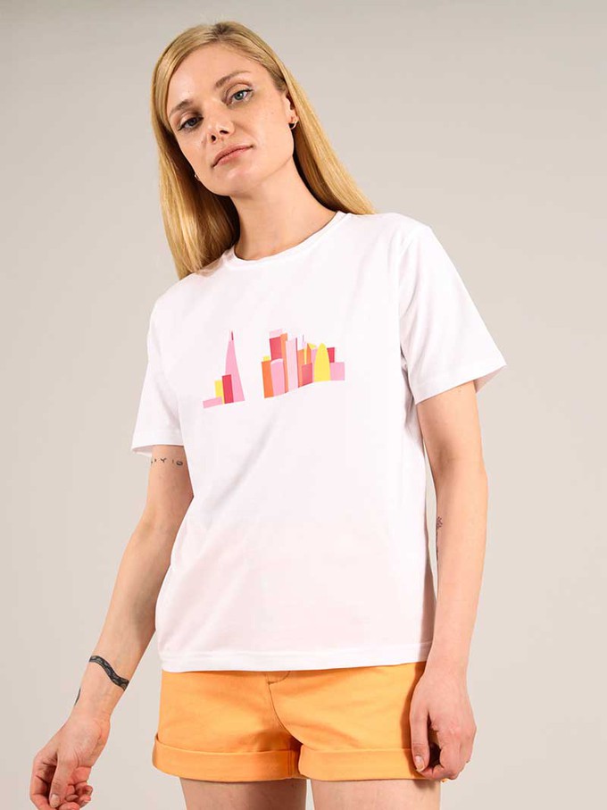 London Skyline Tee, Organic Cotton, in White from blondegonerogue
