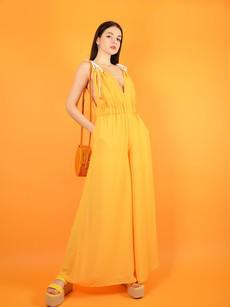 Eternal Summer Jumpsuit, Upcycled Polyester, in Yellow via blondegonerogue