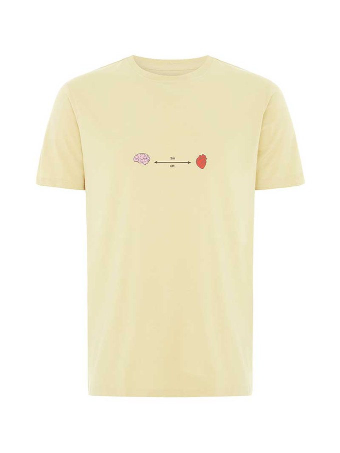 Social Distance Mens Tee, Organic Cotton, in Beige from blondegonerogue