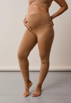 Umstandsleggings Merinowolle - Brown Melange via Boob Design