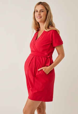 Kurzer Umstandsjumpsuit - French Red from Boob Design