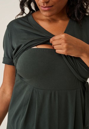 Umstandsjumpsuit mit Stillfunktion - Deep Green from Boob Design