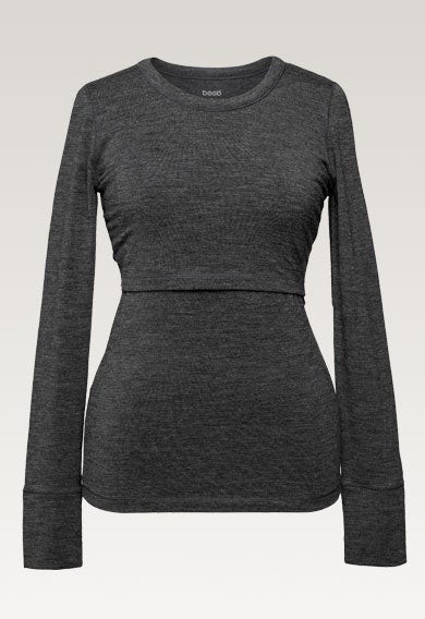 Stillpullover Merinowolle - Dark Grey Melange from Boob Design