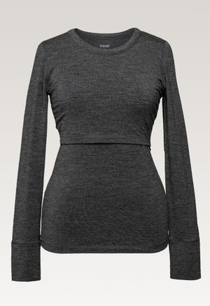 Stillpullover Merinowolle - Dark Grey Melange from Boob Design