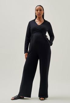 Umstands-Jumpsuit mit Kragen - Schwarz via Boob Design