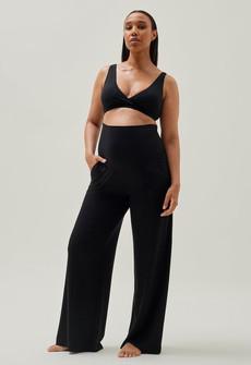 Weiche Umstandshose mit weitem Bein - Schwarz via Boob Design