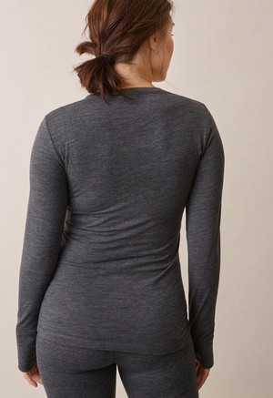 Stillpullover Merinowolle - Dark Grey Melange from Boob Design
