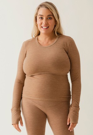 Stillpullover Merinowolle - Brown Melange from Boob Design