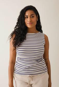 Simone s/l Top - Oatmeal Cobolt via Boob Design