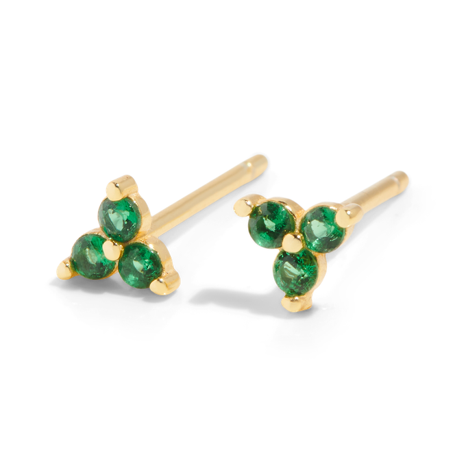 THE SALLY STUD GREEN - 18k gold plated from Bound Studios