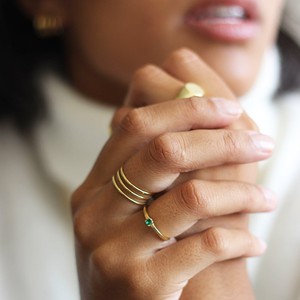 THE EMMA RING GREEN - 18k gold plated from Bound Studios