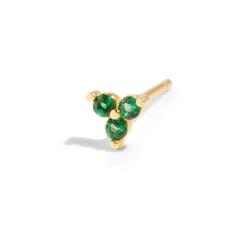 THE SALLY STUD GREEN - 18k gold plated via Bound Studios