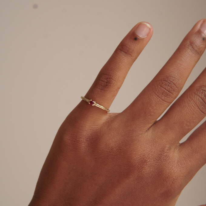 THE EMMA RING RED - 18k gold plated from Bound Studios