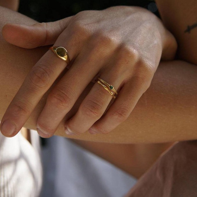 THE EMMA RING GREEN - solid gold from Bound Studios