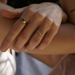 THE EMMA RING GREEN - solid gold from Bound Studios
