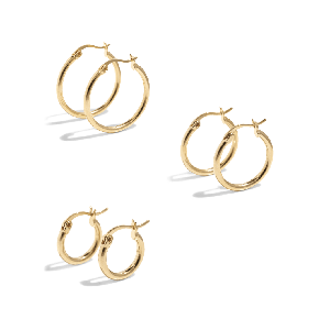 ALL THE BASE HOOPS - 18k gold plated from Bound Studios