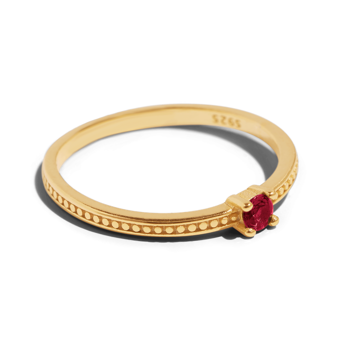 THE EMMA RING RED - 18k gold plated from Bound Studios
