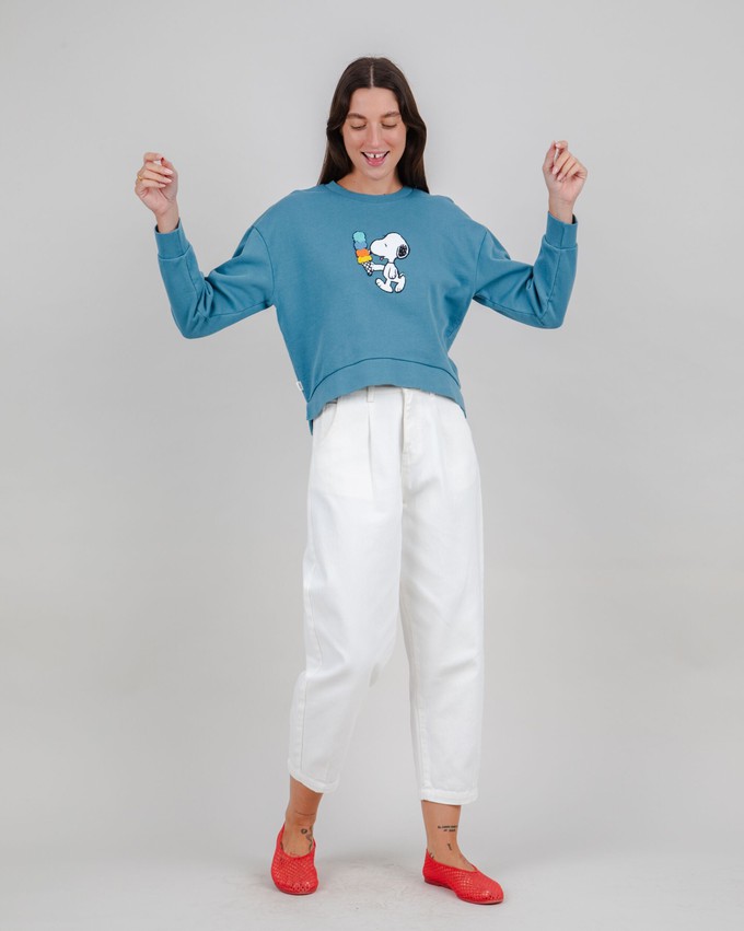 Peanuts Icecream Sweatshirt Blau from Brava Fabrics