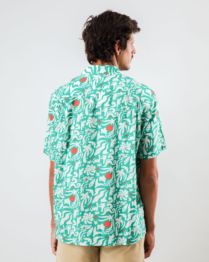 Ola de Calor Aloha Shirt Green from Brava Fabrics