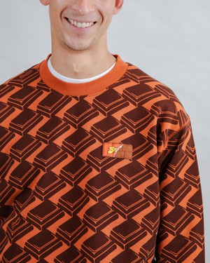 Choco Allover Sweatshirt Braun from Brava Fabrics