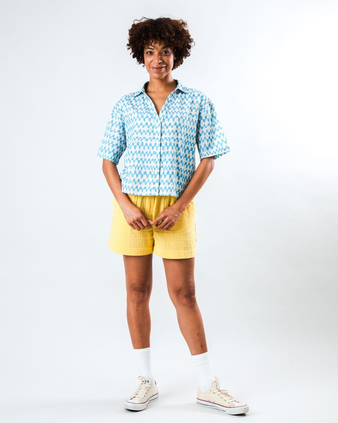 Sunset Cropped Blouse Blue from Brava Fabrics