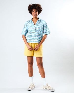 Sunset Cropped Blouse Blue from Brava Fabrics