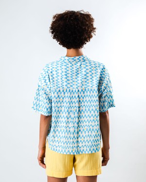 Sunset Cropped Blouse Blue from Brava Fabrics