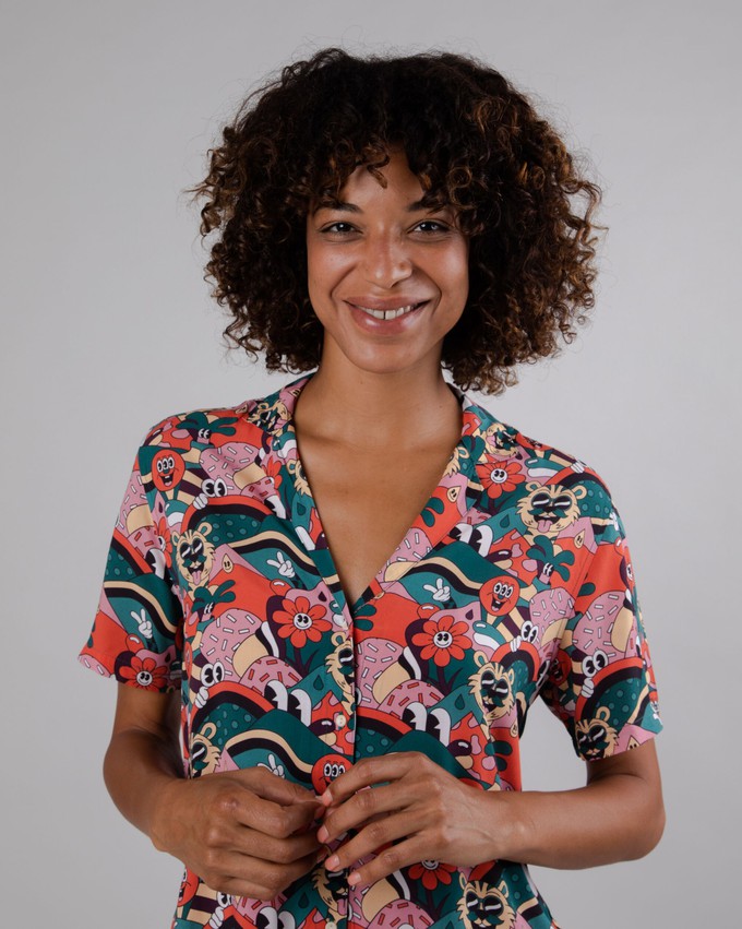 Yeye Weller Aloha Bluse Rot from Brava Fabrics