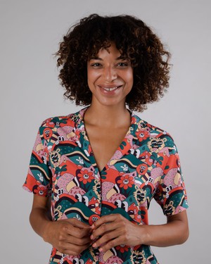 Yeye Weller Aloha Bluse Rot from Brava Fabrics