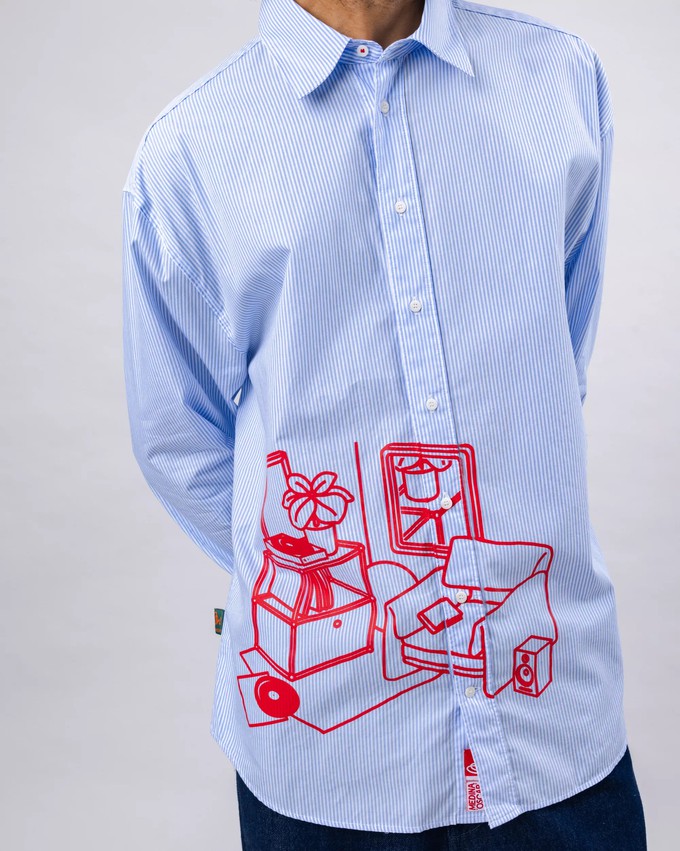 The Indoor Society Streifenhemd Blau from Brava Fabrics