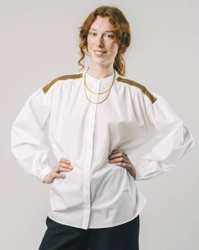 Ribbon Bluse Off White from Brava Fabrics