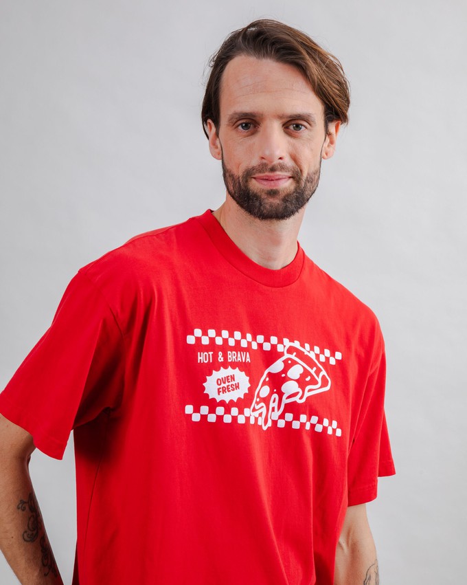 Hot & Brava Pizza Oversize T-Shirt Rot from Brava Fabrics