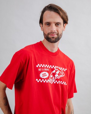 Hot & Brava Pizza Oversize T-Shirt Rot from Brava Fabrics