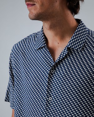 Tramuntana Aloha Shirt Navy from Brava Fabrics