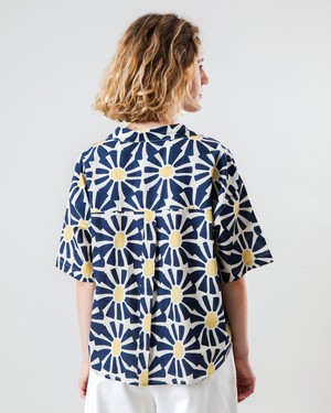 Marisol Cropped Blouse Navy from Brava Fabrics