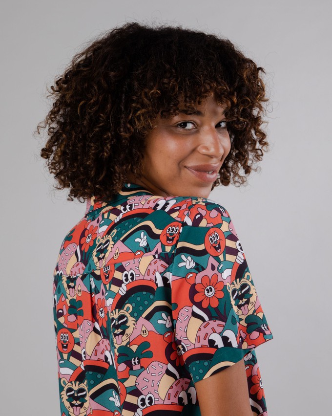 Yeye Weller Aloha Bluse Rot from Brava Fabrics