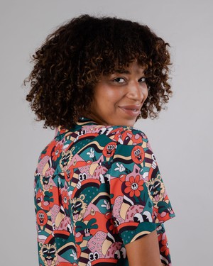 Yeye Weller Aloha Bluse Rot from Brava Fabrics