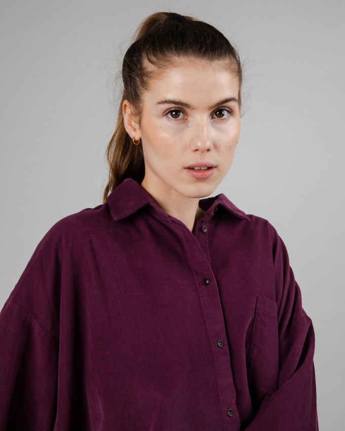 Babycord Boxy Bluse Prune from Brava Fabrics