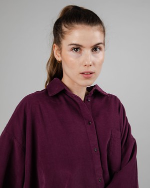 Babycord Boxy Bluse Prune from Brava Fabrics