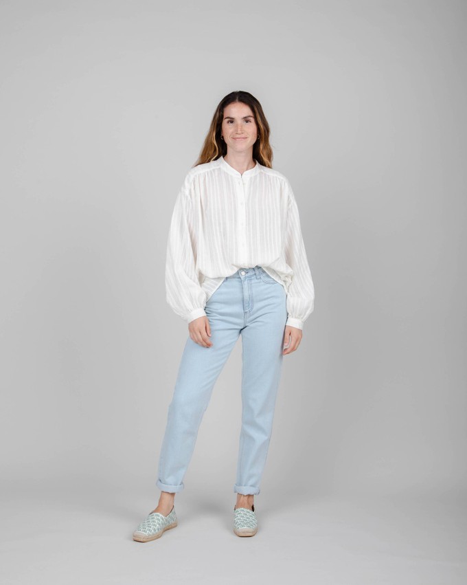 Polka Dot Bluse White from Brava Fabrics